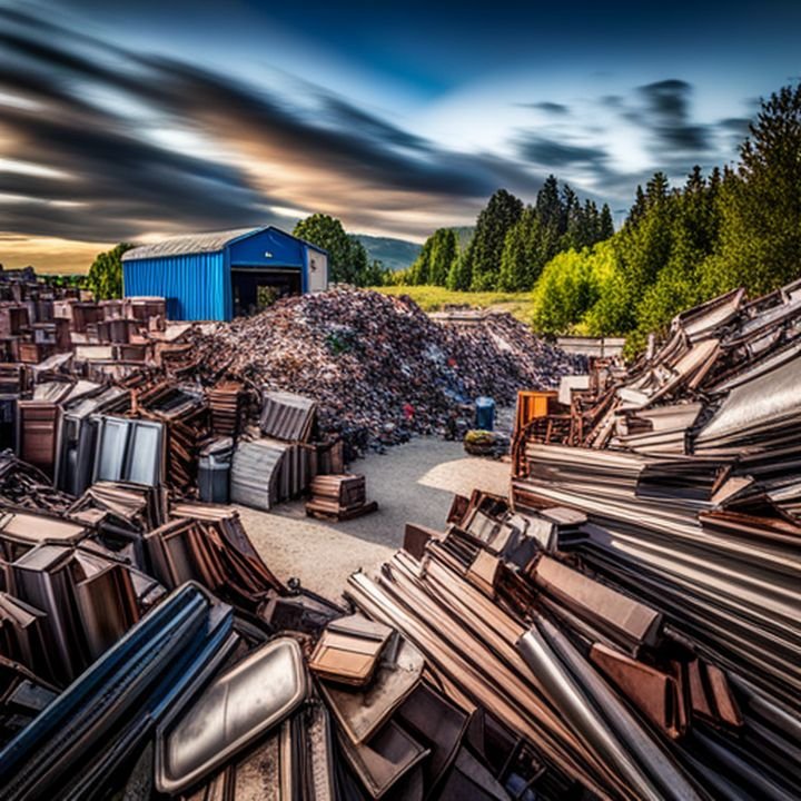 Imagen de una fábrica reciclando metales