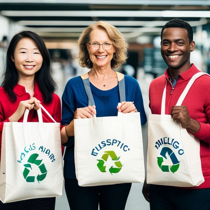 Personas felices trabajando juntas para reciclar y reutilizar plástico